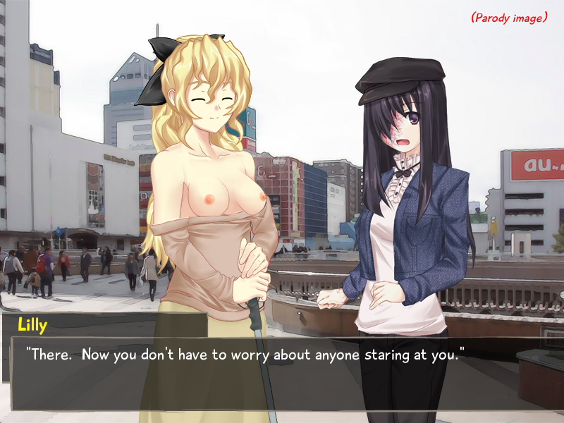 Lilly and Hanako in public.png